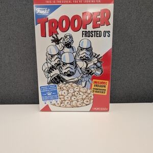 Funko Trooper Frosted O's Cereal Box with Red and Blue Accents